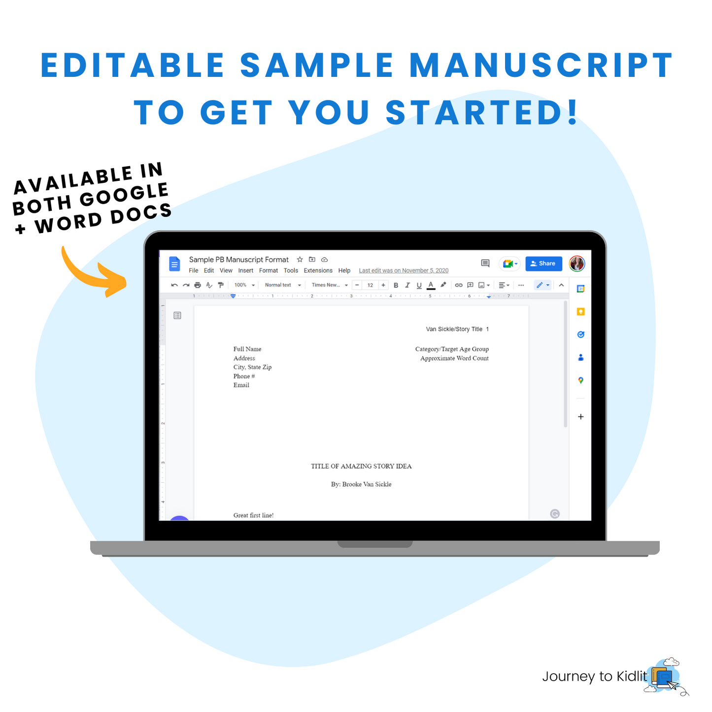 Sample Story Manuscript | Forma a Children's Book