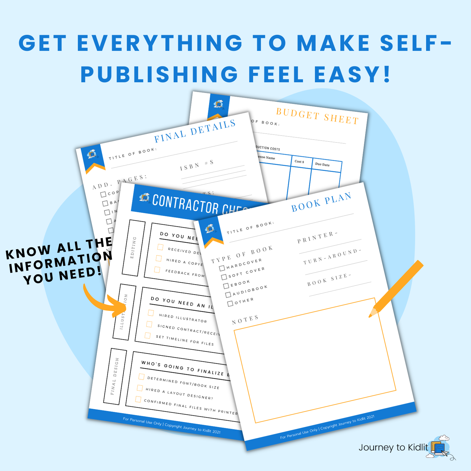 Kidlit Self Publishing Pack | 5 Steps to self-publish a children's book