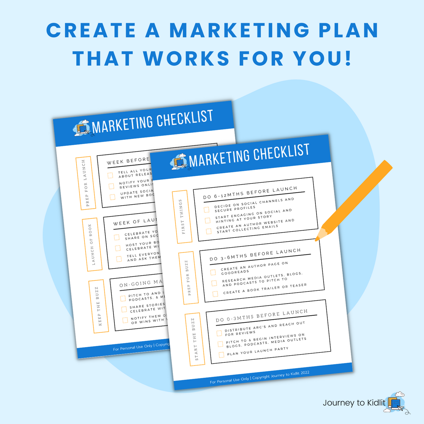 Kidlit Marketing Launch Kit - make your children's book marketing plan.