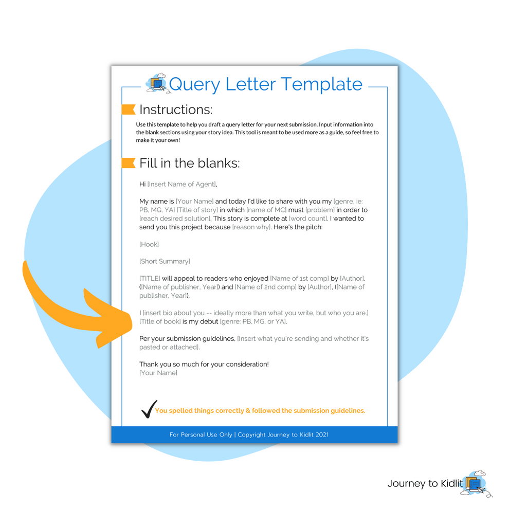 Query Letter Template Journey to Kidlit