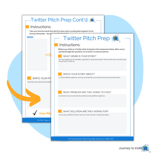 Twitter pitch party prep worksheets